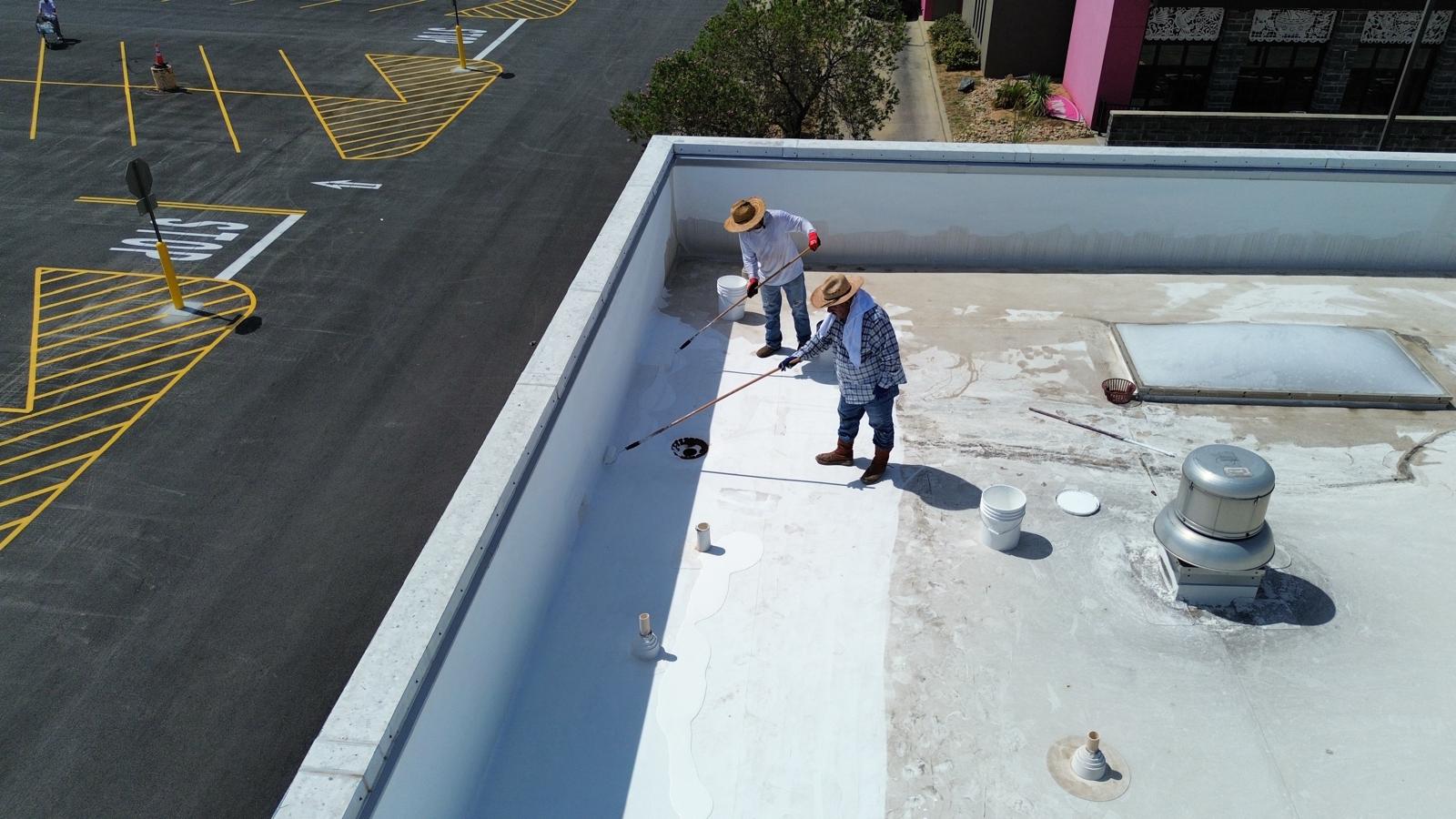 Roof coating application