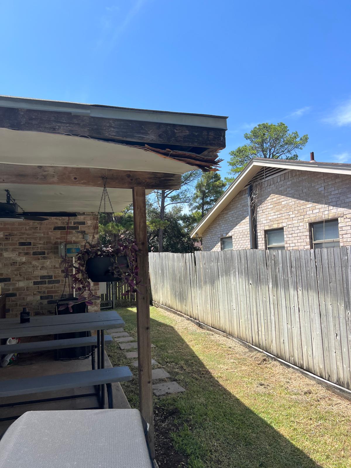 Damaged fascia and soffit detail
