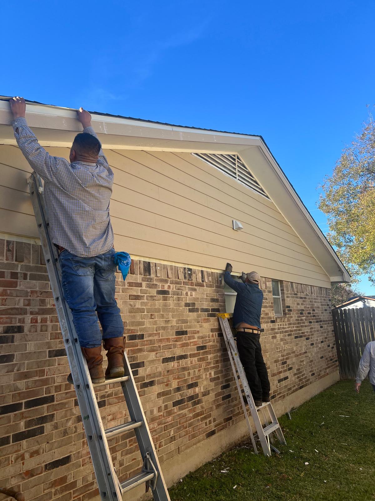 Gable siding work